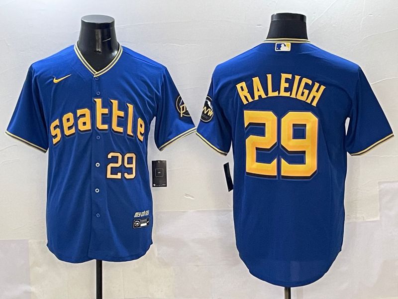 Men Seattle Mariners #29 Raleigh Blue City Edition 2025 Nike MLB Jersey style 2->seattle mariners->MLB Jersey
